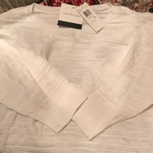 White Calvin Klein half sleeve sweater